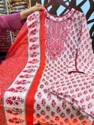 Elegant Digital Print Cotton Suit